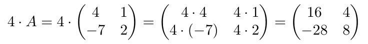 Multiplicación de una matriz por un escalar | totumat.com