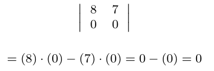 Determinante de una matriz con fila o columna cero | totumat.com