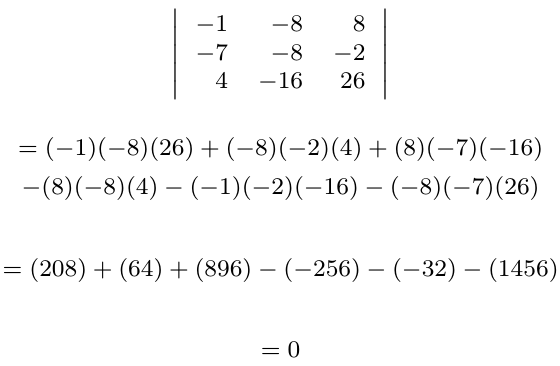 Determinante de una matriz con filas o columnas linealmente dependientes | totumat.com