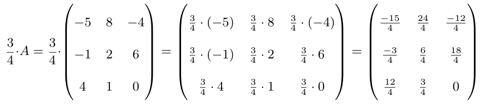 Multiplicación de una matriz por un escalar | totumat.com